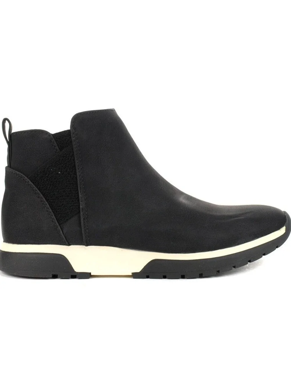 LifeStride Hope Black Felt Slip-On Ankle Booties 11W Cozy Minimalist Comfort